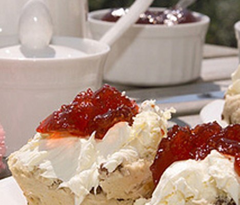 Afternoon Cream Tea with the girls in the sunshine, fresh scones stuffed with strawberry jam and cream, lashings of butter and pots of hot tea. Discounts for groups and deposit only bookings are available.