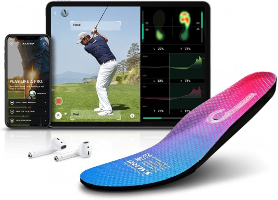 Smart Golf Shoe innersole, reads your swing and sends it to your phone, the ultimate golfing gadget.